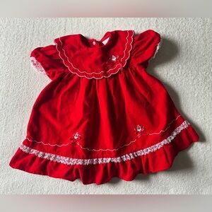Vintage Mayfair Red Velvet Toddler Dress, Approx 2T. Christmas Holidays Fancy